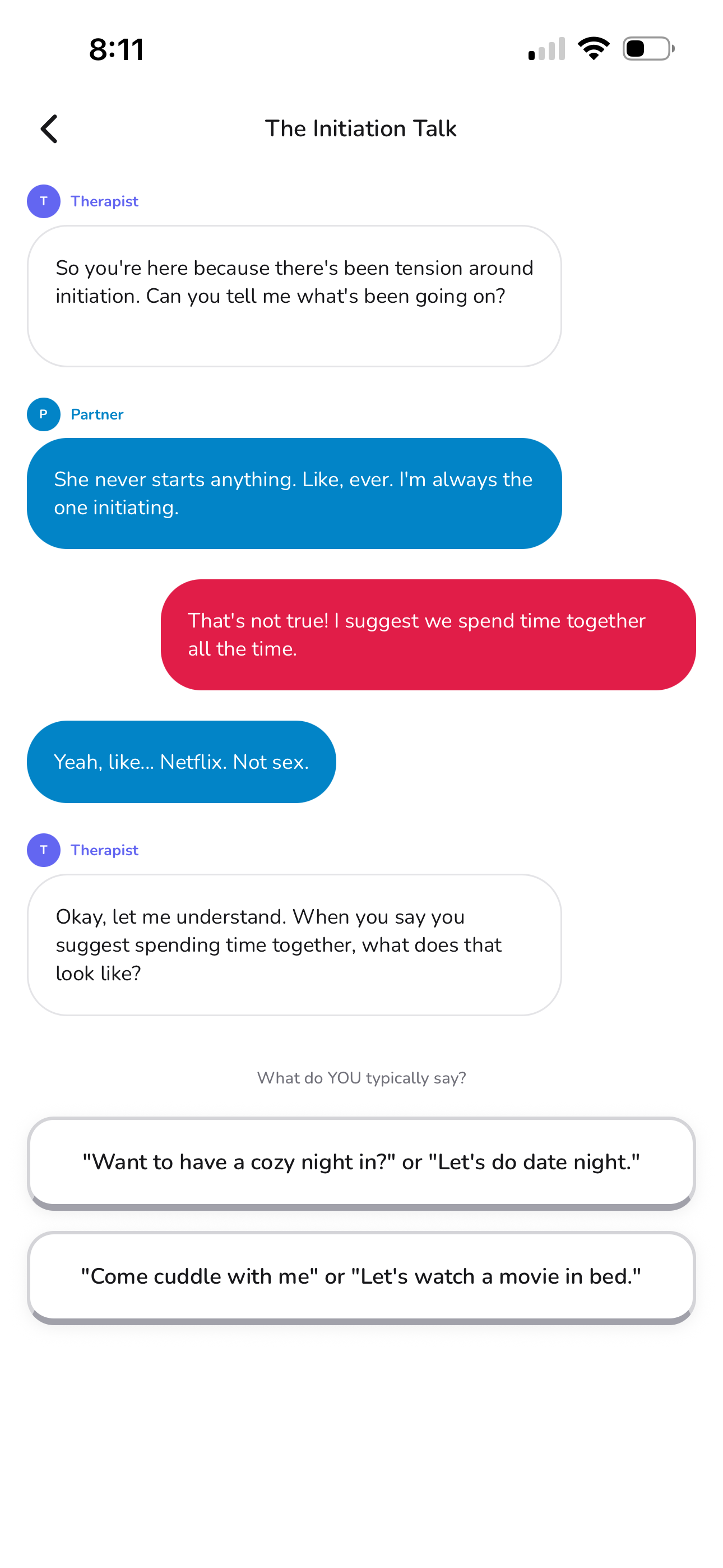 Interactive sim chat game in Gereh